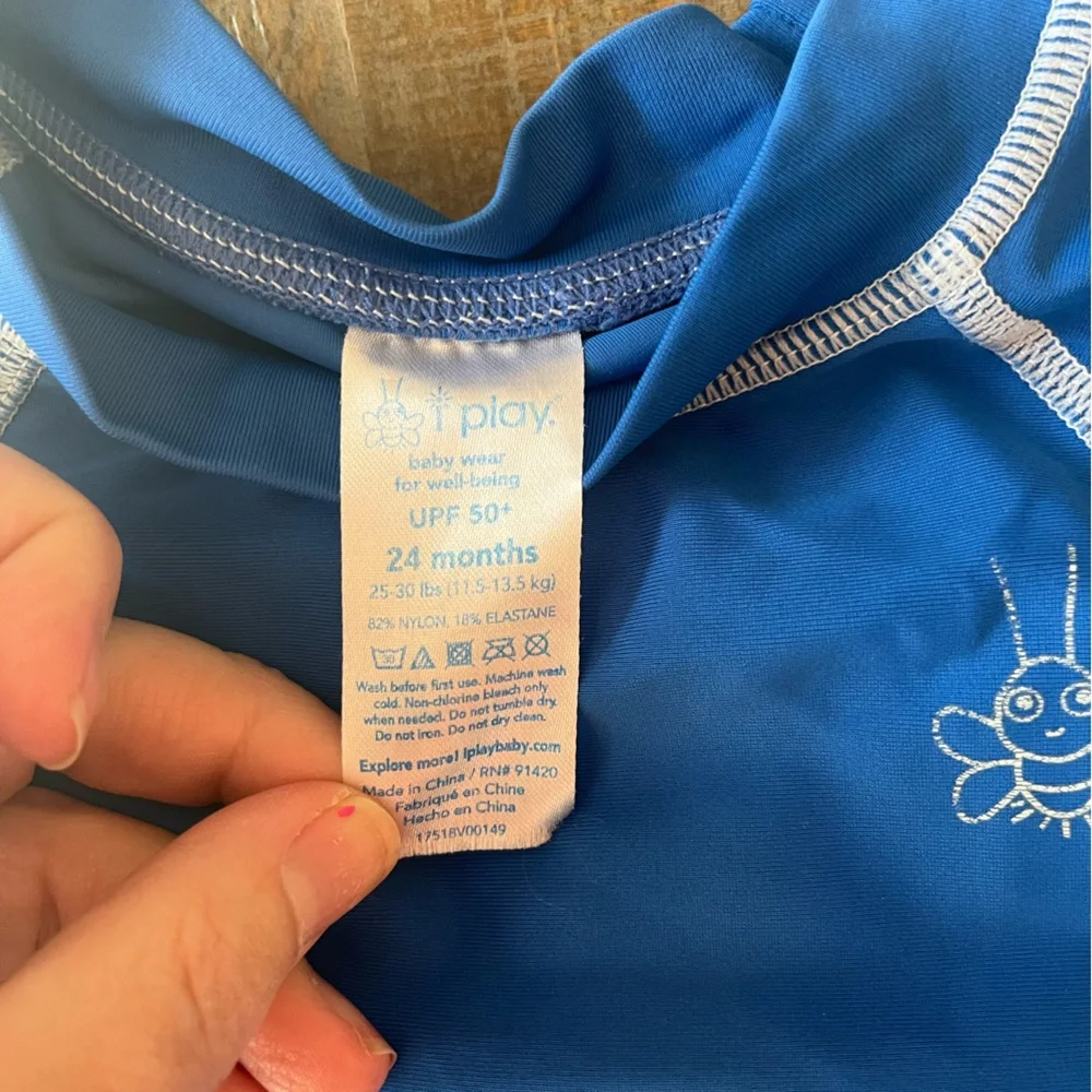 Carters Boy Blue Swim SPF Shirts Size 24 Months- Set of 2
